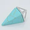 Pendant Necklaces Fashion Reiki Chakra Square Pyramid Cone Pillar Pendulum Natural Howlite Stone Lapis Crystal Necklace European Jewelry