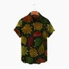 Men's Casual Shirts Men's Shirt Hawaiian Coconut Tree Print V-Neck Fashion Colorful Beach Summer Cool Men/Women 2022 Tops Europe Size 5X