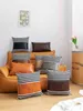 Striped fabric stitching PU hit color sofa cushion cover 1 piece No filler L220608