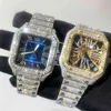 Relógio personalizado de diamantes Vvs para homens com joias de hip hop de rapper congelado relógios de Moissanite