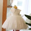 Abiti da ragazza Abito per bambini Ricamo in pizzo bianco Abito da ballo per feste Matrimonio infantile e compleanno Abiti soffici formali per spettacoli per bambine