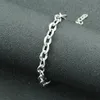 Catene a maglie placcate in argento in acciaio inossidabile Braccialetti con ciondoli per gioielli da donna, bracciale da uomo, decorazioni per club