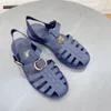 Men Sandals Designer Sandals Rivet Sandals Double G Sandal Transparent Rubber Slides Ankle Buckle Straps Flat Slipper Summer Beach Shoes