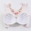 40-100Kg Été Mince Traceless Glace Soie Femmes Soutiens-Gorge Grande Taille Belle Dos Lingerie Fleur Imprimer Anneau Non En Acier Recueillir Soutien-Gorge L220726