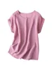 Suyadream Woman Silk Tee 100�hte zijden vleermuis Mouw Mouw Solid Candy Colors O Nek T -shirt Zomer Top 220514