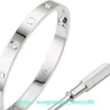 Bangle Love Silver Diamond Gold Lated 18 K 16-20 размер с сертификатом Counter Box Официальная копия высшего качества бренда роскошного бренда премиум