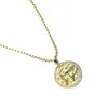 Naszyjniki z wisiorkami Unisex Stal nierdzewna 316L Cool Gold-Color Medusa Clean Stone Free Chain