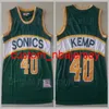 Basketball Gary Payton Jersey 20 Kevin Durant 35 Shawn Kemp 40 Red White Green Team Brepwable Throwback Vintage S-xxl