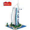 ブロック2511pcsワールドアーキテクチャダイヤモンドビルディングブロックBurj al Arab Hotel 3D Model DIY Mini Bricks Toys for Children Gifts T230103