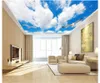Personnalisé 3D soik photo papier peint papier peint fantaisie ciel bleu ciel et nuages ​​blancs pour salon chambre Zénith plafond fond mur décor intérieur