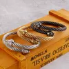 Mulheres masculinas de aço inoxidável motociclista de leão Twisted Frend Bollelet Brangelet Silver/ Gold/ Black