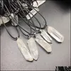 Pendant Necklaces Trendy Natural White Crystal Pillar Energy Healing Stone Necklace Rope Women Jewelry Facto Baby Dhhj1