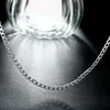 Kedjor 4mm herr i sidled halsbandslänk vintage 925 sterling silver för kvinnor 30 tum enkel geometriska halsband