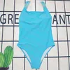 Gepolsterte einteilige Bademode Sling Badeanzug Textil einfarbiger Schwimmbikini bedruckter Surf-Badeanzug