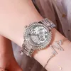 Bracciale da donna a tre occhi pieno di diamanti regalo orologio al quarzo impermeabile da donna alla moda