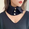 Bow Ties Sitonjwly Women Sticked Scarf Turtleneck Warm Protect Cervical Spine Stretch Fake Collar High Neck Pullover Bibbow Forb22