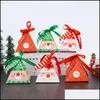 Emballage cadeau événement fête fournitures fête maison jardin joyeux Noël boîte à bonbons sac arbre avec cloches papier conteneur Navidad livraison directe 202