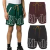 Mannen Basketbal Heren Sexy Shorts voor Rhude Zomer Kort Mesh Trekkoord Geel Bruin Groen Zwart Joggers Sportbroeken Strandbroek Print Gym Uj1d