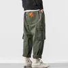 Erkekler pantolon celana jogger harem kargo saku samping hijautentara militer 2022 Sweetpant Streetwear harajuku kasual