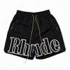 Shorts rhude homens homens designer 3m refletivo no verão secagem rápida secagem de rua de alta qualidade moda moda casual hop beach aliclothes