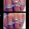 Cluster Rings Style Hip Hop Pave Diamond Band Ring Set Luxury 925 Серебряный коктейль Свадьба для женщин для женщин.