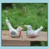 Kunsthandwerk Kunstgeschenke Hausgarten Wasservogelpfeife Tonkeramik glasierte Pfeife-Pfauenvögel Dhi0F