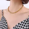 Подвесные ожерелья из нержавеющей стали 2022 Ожерелье сети с минималистским золотым подарком женщин в готическом стиле