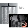 Black Ultrathin Rainfall Shower Head 12 Inch Stainless Steel Bathroom Square Large Top Nozzle Spray Accessori 220401