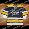 NCAA 2022 NCAA Custom Michigan Wolverines genähtes Hockey-Trikot 31 Strauss Mann 23 Jimmy Lambert 7 Nick Blankenburg 19 Brendan Brisson 43 Quinn