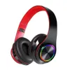 Cuffie B39 Bluetooth V5.0 Wireless Supporto pieghevole portatile Scheda TF Lettore mp3 integrato con luci colorate a LED