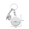 Sublimation Couple Keychain Favor Metal Letter Engraving Charm Heart-shaped Blank DIY Key Ring Valentine's Day Gift 2023