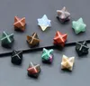 Stone naturale Merkaba Star Rosa Quarzo Crystal Ornamenti di Chakra Manico a mano Decorazione Casa Accessori per collana in pietra fai -da -te