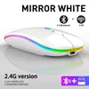 Bluetooth USB Mouse sem fio recarregável 2,4 GHz LED luz silenciosa design ergonômico toque para laptop Macbook iPad PC computador