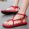 Sandalen Männer Schuhe 2022 Stadt Freizeit Mode Nylon Schnürung Flache Männliche Sommer Strand Rutschfeste Wandern