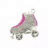 20 pc's/lot mode sieraden hangers roze en blauwe strass 3d driedimensionale skate sportartikelen charme pin voor cadeau/decoratie