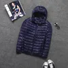 Erkekler Down Erkekler Parkas Güz Butik Beyaz Ördek Fashion Moda Düz Renkli Erkek Kapşonlu Ceketler / Sıcak Gündelik Ceket Erkek