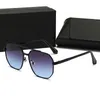 اتجاهات جديدة سداسية نظارة شمسية للرجال أزياء أحدث معدن أسود كامل الإطار UV400 Sunshade Square Blue Breaient Tea Eyewear Womens Designe356a