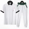 Men's Tracksuits Designer Summer Sets Mens Red green stripe letter embroidery Lightning Running Suits T-Shirt Short Sleeve pants classical Sportswear shirt suit V0G