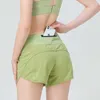 Lu-17 Womens Sport Hotty Hot Shorts 캐주얼 피트니스 요가 레깅스 레이디 걸 운동 체육관 속옷 뒷면 바지에 지퍼 포켓이 있는 피트니스 러닝