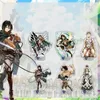 Keychains anime Figurattack på titan dubbelsidig akrylstativ modellplatta shingeki ingen kyojin skrivbord dekor fan present collection keychains för