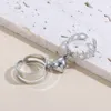 2 pièces coeur magnétique Couple anneau argent plaqué chaîne cubaine anneaux ouverts pour femmes hommes amoureux bijoux amoureux cadeau