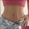 Belly Chains Jewelry Beach Holiday Fashion Sexy Tassel Tassel fino simples imita￧￣o vers￡til imita￧￣o de cristal zircon el￡stico