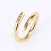 Love Ring Steel Single Nail European and American Fashion Street Hip-Hop Casual Par Birthday Engagement Holiday Gift Classic Gold Silver MRLA