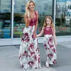 Mother Daughter Matching Dresses Family Set Flower Mom Mum Baby Mommy and Me Clothes Fashion Beach Dress Women Girls Dress 220426