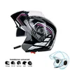 Motorcykelhjälmar 2022 Hjälm för flip -up Motocicleta BT Casco Moto Double Visors Casque Motorcycykling