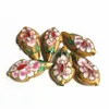 10 pièces poli cloisonné Bodhi arbre feuille perlé en gros artisanat cuivre émail accessoires bijoux à bricoler soi-même faisant des résultats
