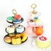 Autres fournitures de fête festive Plateau à 3 niveaux Holiday Fruit Dessert Candy Cake Stand Auto-affichage Accueil Table Décoration Plaques en plastiqueAutre