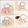 Key Rings Jewelry Doctor Keychain Medical Tool Ring Injection Syringe Stethoscope Nurse Cap Chain Medico Gift Diy Handmade Drop Delivery 202