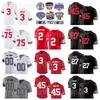 NCAA Ohio State Buckeyes College Football 45 Maglie Archie Griffin 27 Eddie George 75 Orlando Pace 2 Cris Carter 36 Chris Spielman 3 Michael Thomas Rosso Nero Bianco