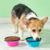 ポータブル大きな折りたたみ犬のペット折りたたむシリコンボウル屋外旅行ポータブル子犬食品コンテナフィーダーディッシュボウル